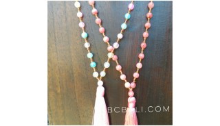 stones ceramic beads prayer handmade necklaces